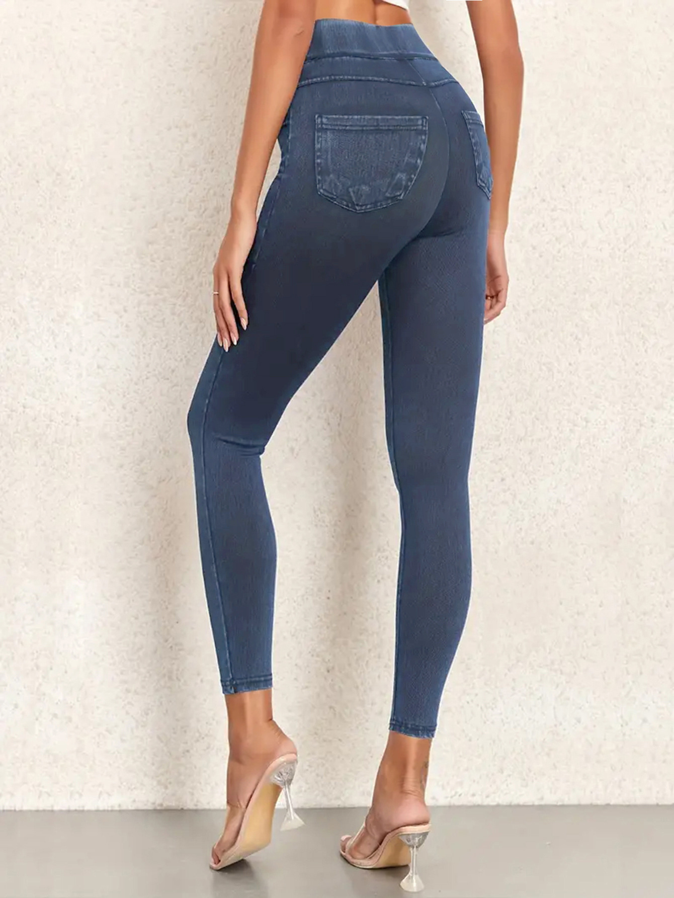 Women Stretchy Denim Leggings High Waist Skinny Jeggings
